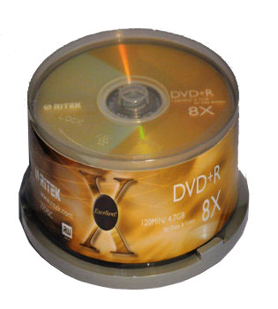 Ritek DVD+R 8x, 25pk, branded